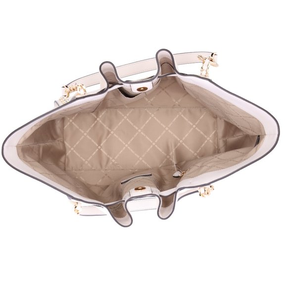 Michael Kors Mina Large East West Shoulder Bag Tote Pebbled Leather Light Cream - Picture 10 of 10